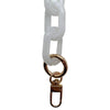 Bag Strap - Marble & Frosted Acrylic Chains 2 Sizes - Assorted Colors: Short Shoulder 23.6 inches / Frosted Clear/White
