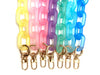 Cthru Purses - Frosted Acrylic Chains 2 Sizes - Assorted Colors: Short Shoulder 23.6 inches / Purple
