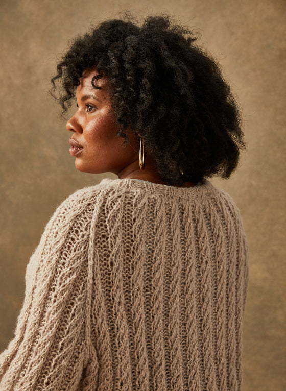 Hand-Knit: The Juliet - Hand-Knit Cabled Pullover Size 3 (L/XL)
