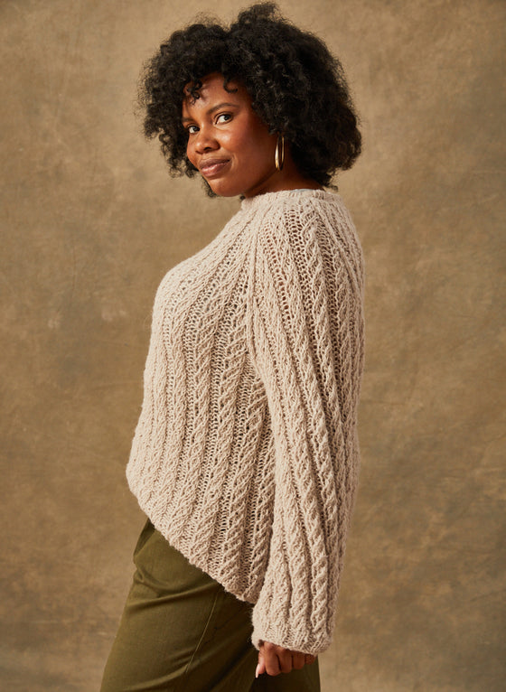Hand-Knit: The Juliet - Hand-Knit Cabled Pullover Size 3 (L/XL)