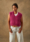 The Ava - Hand-Knit Merino Rib Vest (Size 2-6)