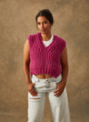 Hand-Knit: The Ava - Hand-Knit Merino Rib Vest Size 1 (Small)