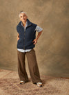 The Collared Zip-up Vest in Blueberry (Size 6-8)