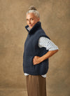 Hand-Knit: Collared Zip-up Vest in Blueberry Size 2 (Medium)