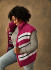 Hand-Knit: Collared Zip-up Vest in Blueberry Size 2 (Medium)