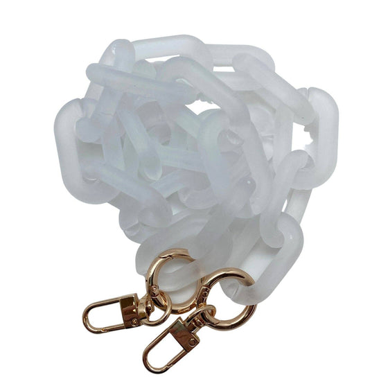 Cthru Purses - Marble & Frosted Acrylic Chains 2 Sizes - Assorted Colors: Short Shoulder 23.6 inches / Marble Butter