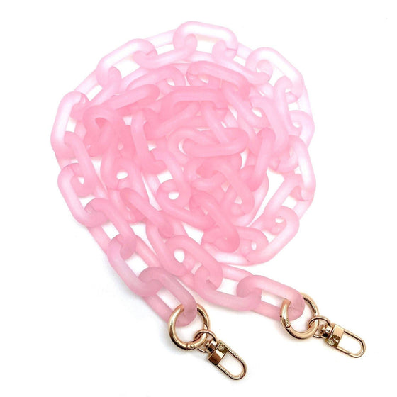 Bag Strap - Frosted Acrylic Chains 2 Sizes - Assorted Colors: Short Shoulder 23.6 inches / Purple
