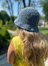 The Barcelona - Classic Crochet Bucket Hat in Indigo Blue