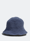 The Barcelona - Classic Crochet Bucket Hat in Indigo Blue