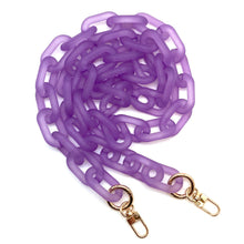  Bag Strap - Frosted Acrylic Chains 2 Sizes - Assorted Colors: Short Shoulder 23.6 inches / Purple