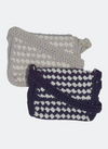 The Roma - Crochet Crossbody Bag in Grey/Cream