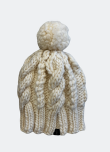  SALE: The Fenway - Cable Beanie in Sugar with Wool Pom