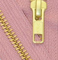 Zipper: 16" Open End Brass Zipper - Pink