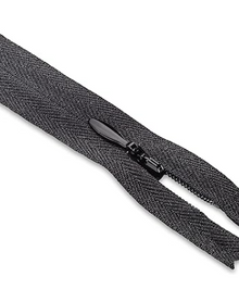  Zipper: 11" Closed End Black Invisible Zipper - Black