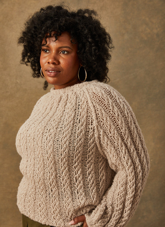 SALE: The Juliet - Hand-Knit Cabled Pullover Size 3 (L/XL)