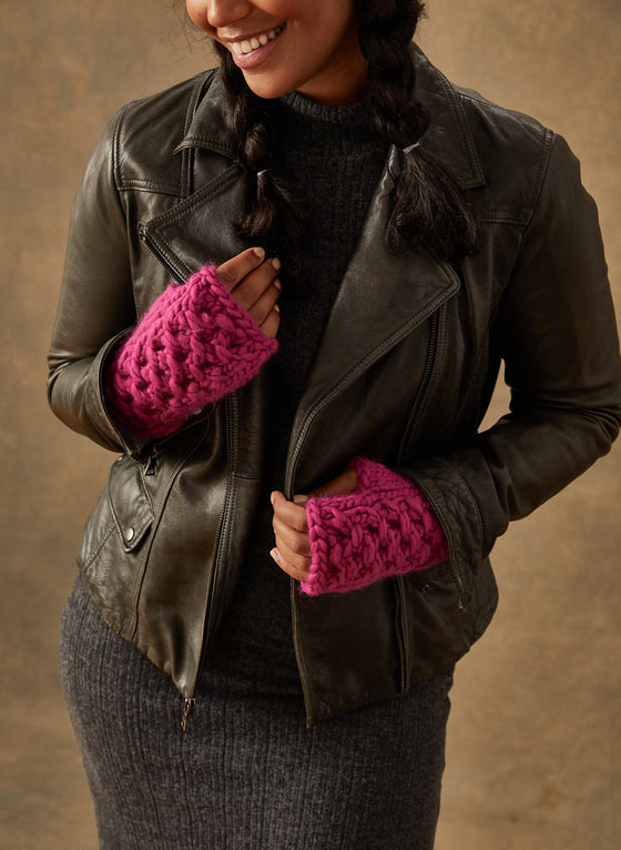 Hand-Knit: The Chelsea Mitts - Embellished Fingerless Mitts