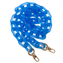  Cthru Purses - Frosted Acrylic Chains 2 Sizes - Assorted Colors: Short Shoulder 23.6 inches / Blue