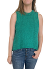 SAMPLE - Hand-Knit: High Neck Textured Cotton Tank - Size S/M