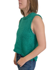 SAMPLE - Hand-Knit: High Neck Textured Cotton Tank - Size S/M