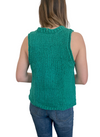 SAMPLE - Hand-Knit: High Neck Textured Cotton Tank - Size S/M