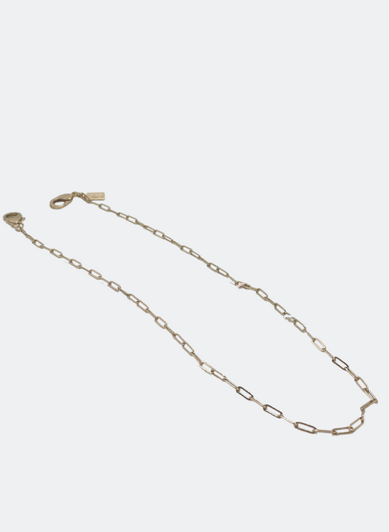 SALE: Thin Gold Mask Chain - Gold Paperclip 20"