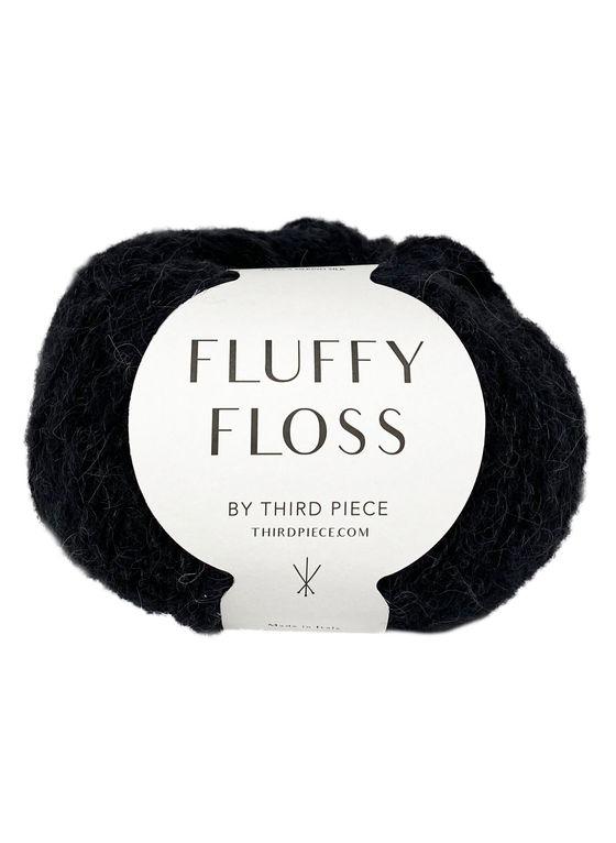 Fluffy Floss - Licorice - Italian Alpaca, Merino, Silk Blend