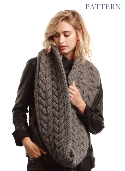 chunky cable knit scarf