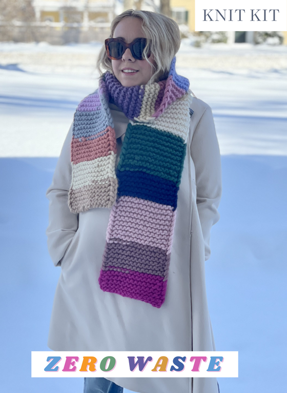 Knit Kit: Limited Edition - Zero Waste - My First Scarf - Beginner Level