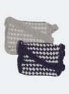 Hand-Crochet: The Roma Crossbody Bag - Grey/Cream Striped