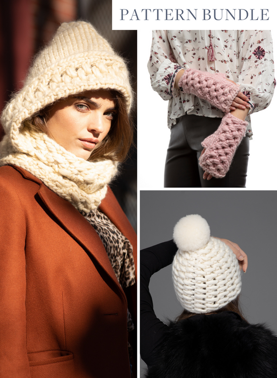 Pattern Bundle - The Newbury Hooded Cowl, The Noho Hat, The Chelsea Mitts